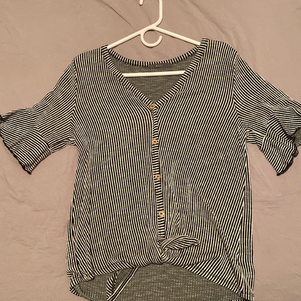 Black and white stripped casual shirt
